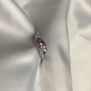Lab created pink sapphire ring